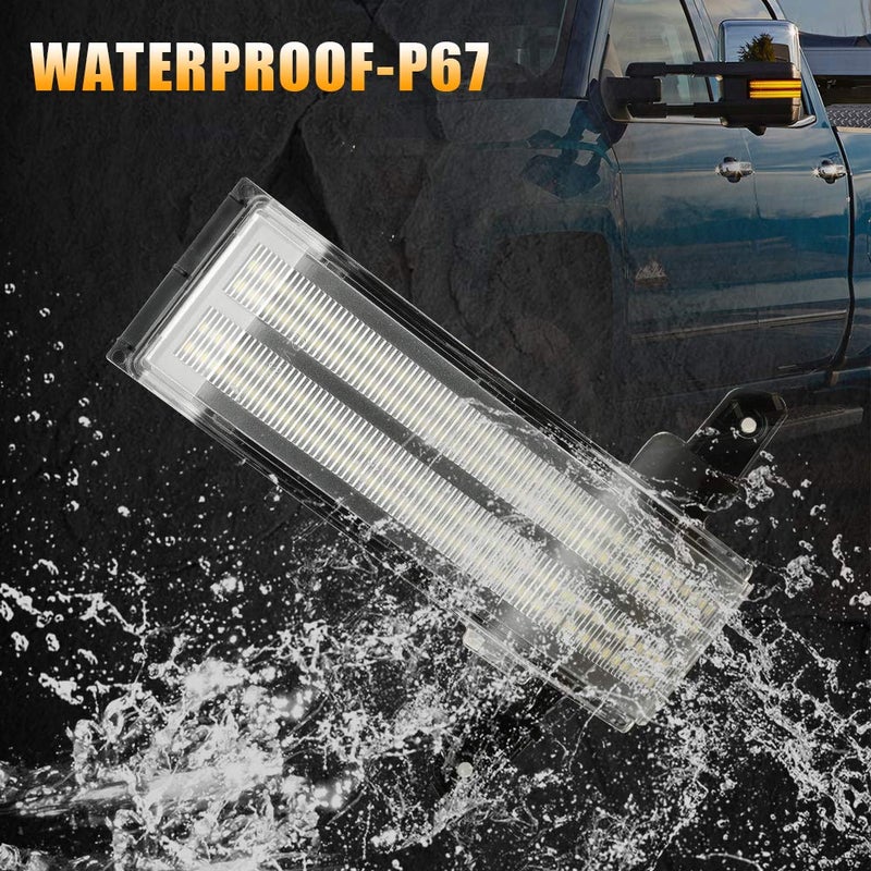 ROCCS LED Sequential Amber Side Mirror Marker Turn Signals White Parking Cargo Lights Switchback Tow Mirror Light for 2014-2019 Chevy Silverado GMC Sierra 1500 2500HD 3500HD, Clear Lens - Image 5